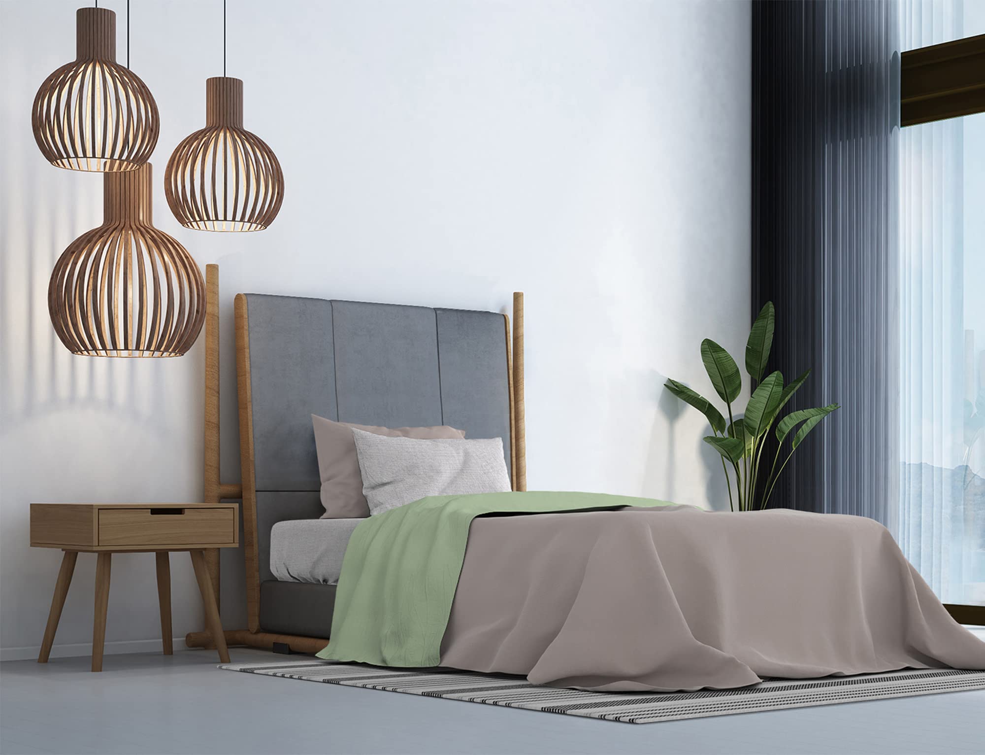 Trendy Chic Bed Set, Pistachio, Square and Half