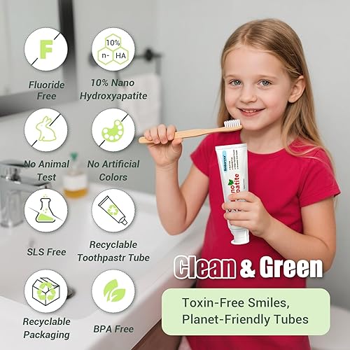 Miniatura 7 de Pasta de dientes 10% nanohidroxiapatita, sin SLS y flúor, pasta de dientes remineralizante para dientes sensibles, blanqueamiento, antiplaca,