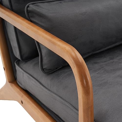 Miniatura 103 de Bonnlo Juego de 2 sillas decorativas de color beige fino, tapizadas de mediados de siglo, modernas sillas de lectura, sillas de lectura laterales,