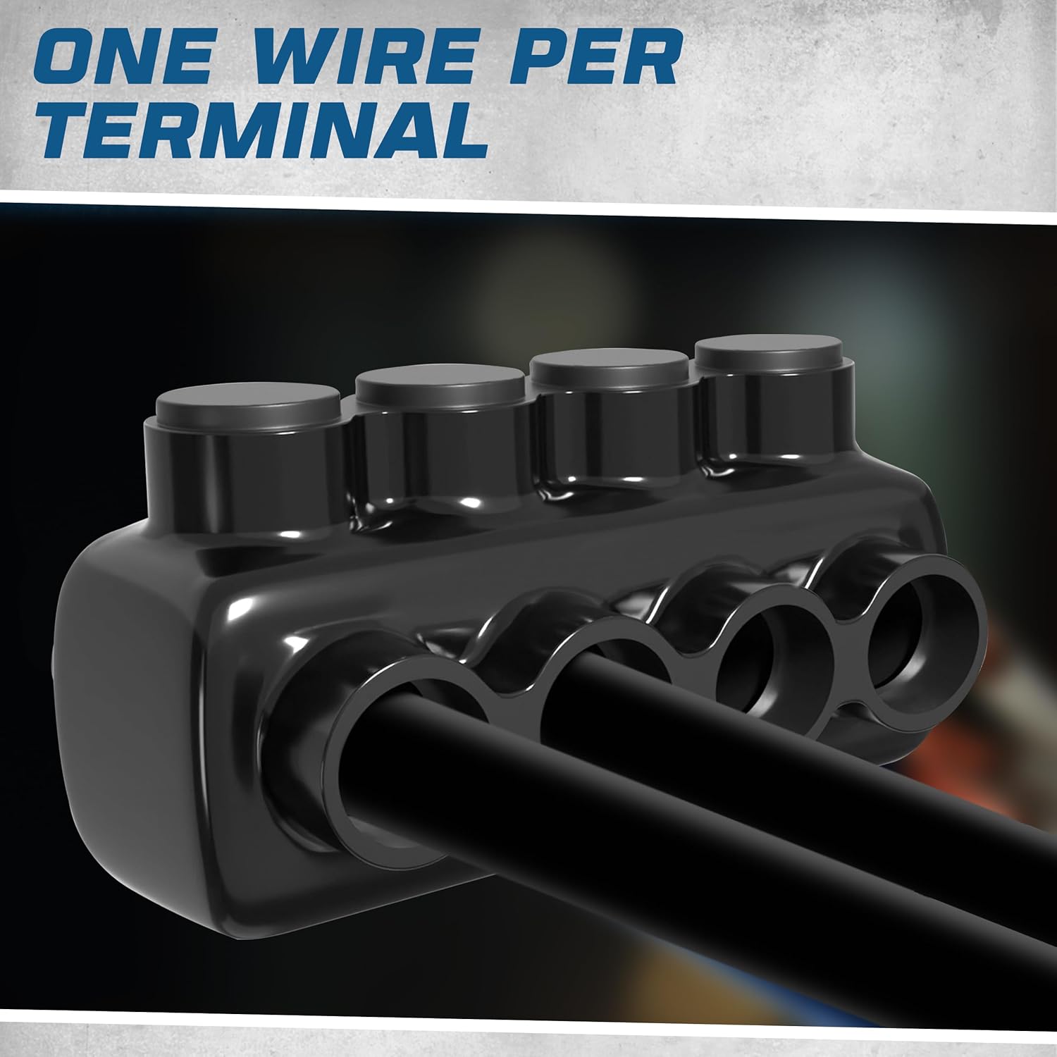 OHLECTRIC Insulated Wire Connector 4 Port Single Side Entry for 2/0-6 Wire Range Lugs with 7/32 Hex Screw, Pre-Filled with Oxide Inhibitor - Wire Connectors, Electrical Connectors, Wire Tap