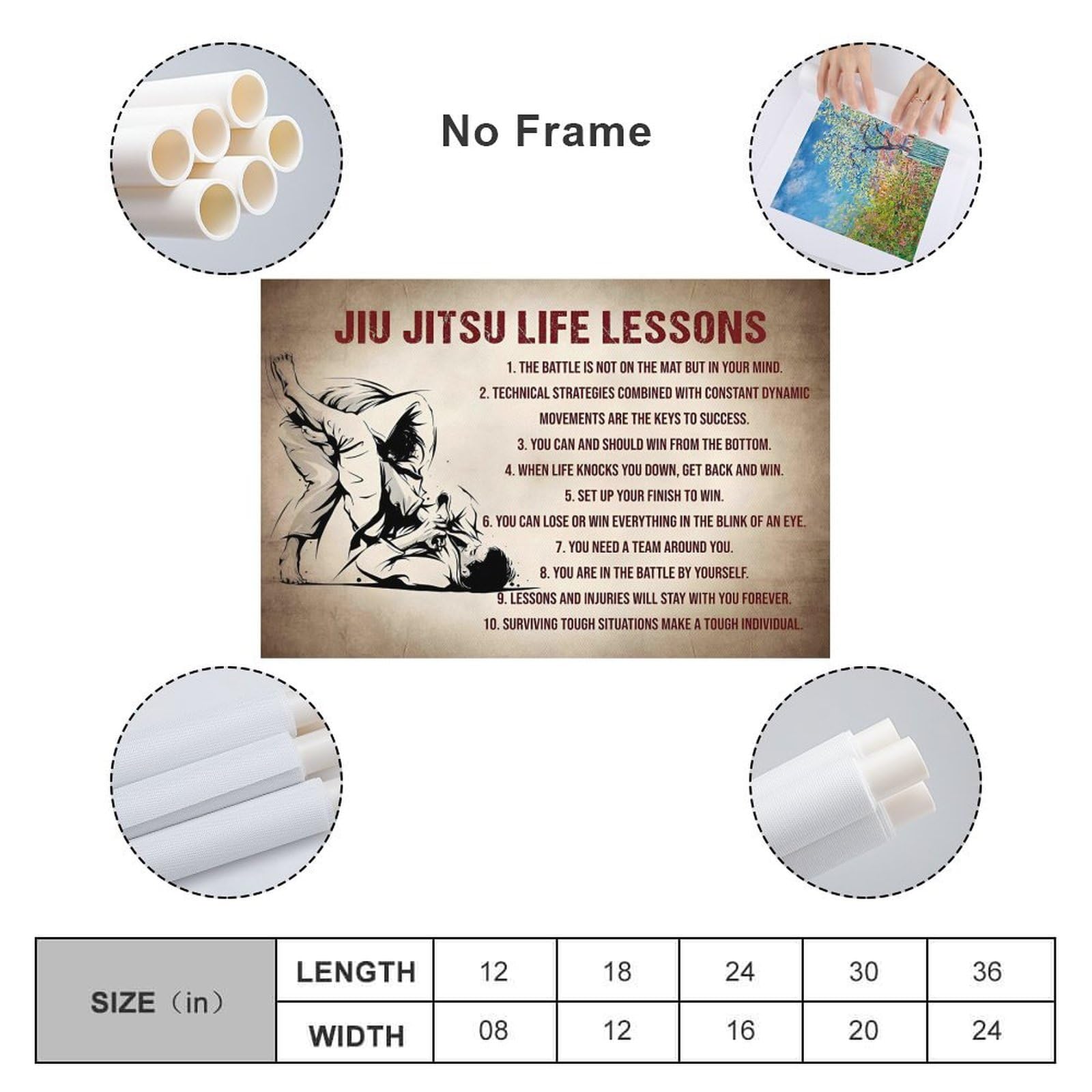 Amazon.com: Jiu Jitsu Life Lessons Canvas Poster Wall Art Picture