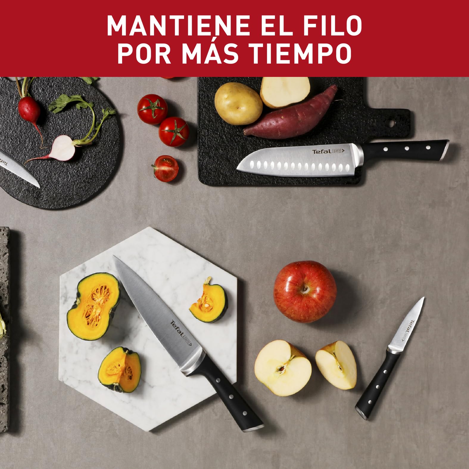 Tefal Ice Force – Cuchillo Universal 11 cm | Acero Inoxidable Alemán, Tecnología Ice Force -120°C, Corte Preciso, Mango Remachado, Resistente a la Corrosión y Lavavajillas