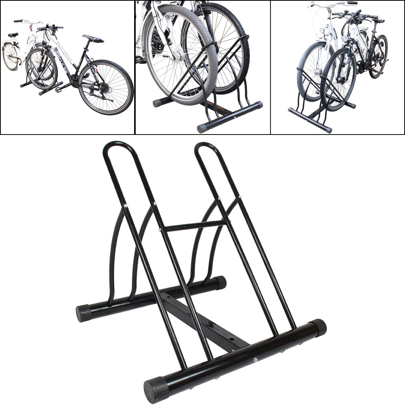 TRUTZHOLM 2X Fahrradständer für 4 Fahrräder je 54,5x60cm Duo Räder Fahrrad Ständer Rad schwarz Twin