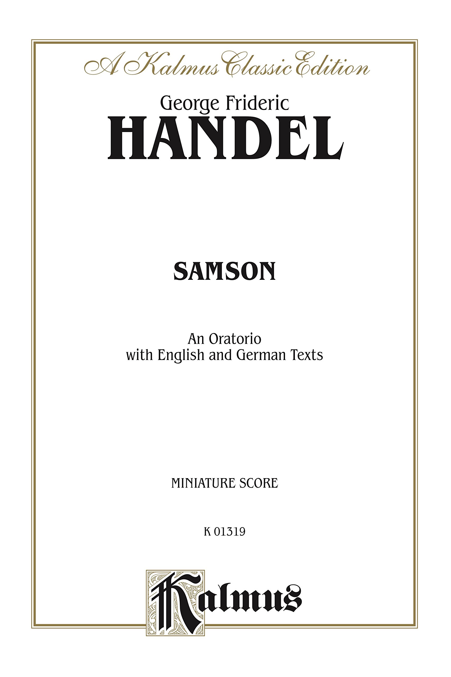 Partition de poche Samson de Haendel chant SATBB et chœur bilingue