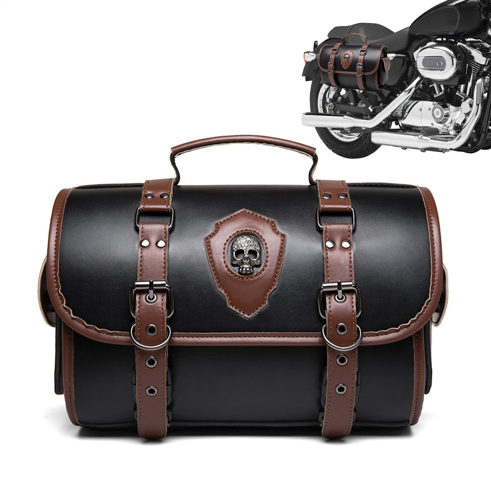 Sac à queue de moto en cuir robuste avec fixation latérale sécurisée - 8