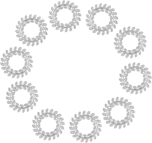 DICOSMETIC 10 anillos de enlace de acero inoxidable, corona de hojas colgantes, círculos colgantes, dijes de decoración, dijes de joyería para