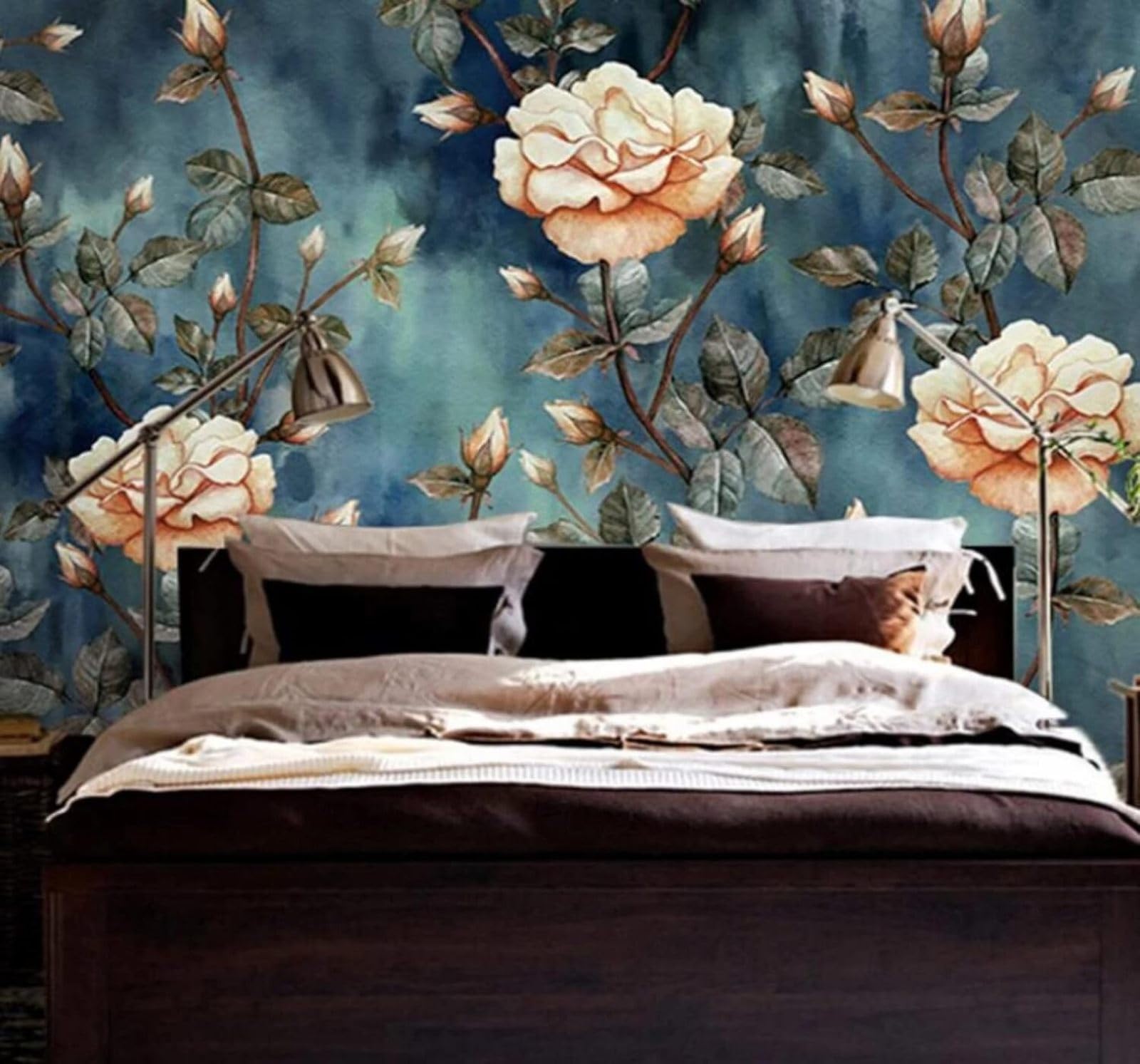 Retro Minimalist Three Dimensional Plants Flowers 3D Wallpaper Easy Install Feature Office Living Room Sofa Bedroom TV Background Wall Decoration-150cm×105cm