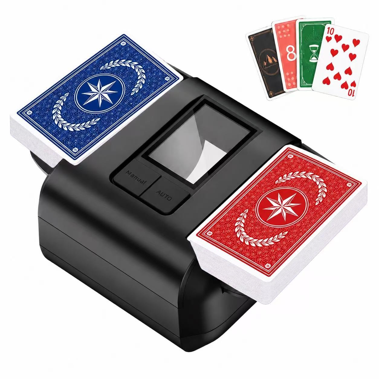 OBLITZON Card Shuffler for 1-2 Decks, Auto Stop/Manual, USB-C Rechargeable