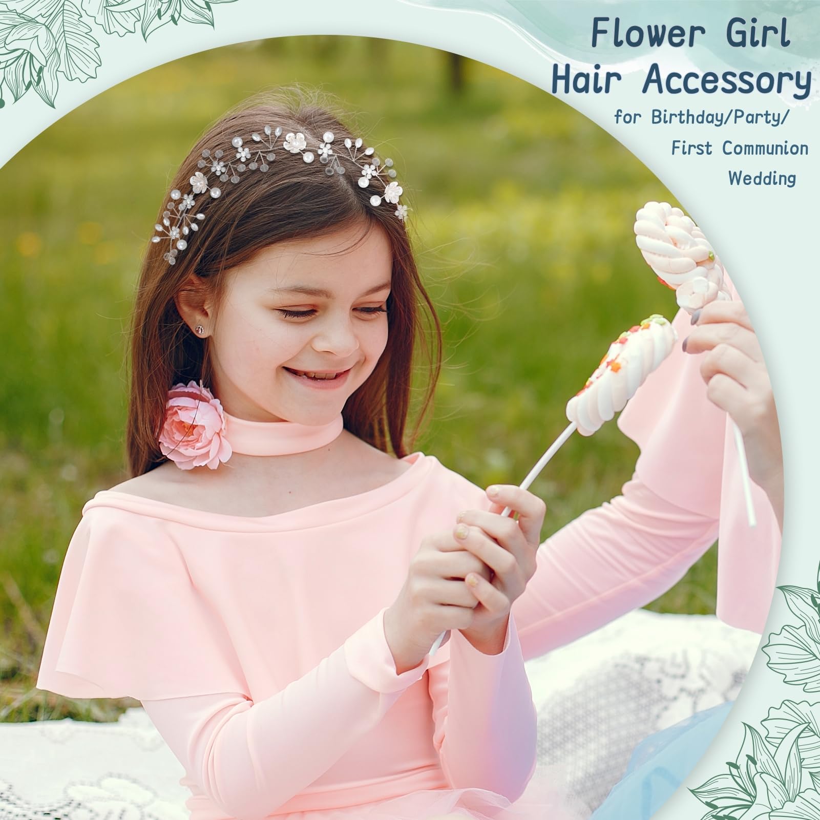 Amazon.com: Tanfeine Flower Girl Headpiece, Flower Girl Hair 
