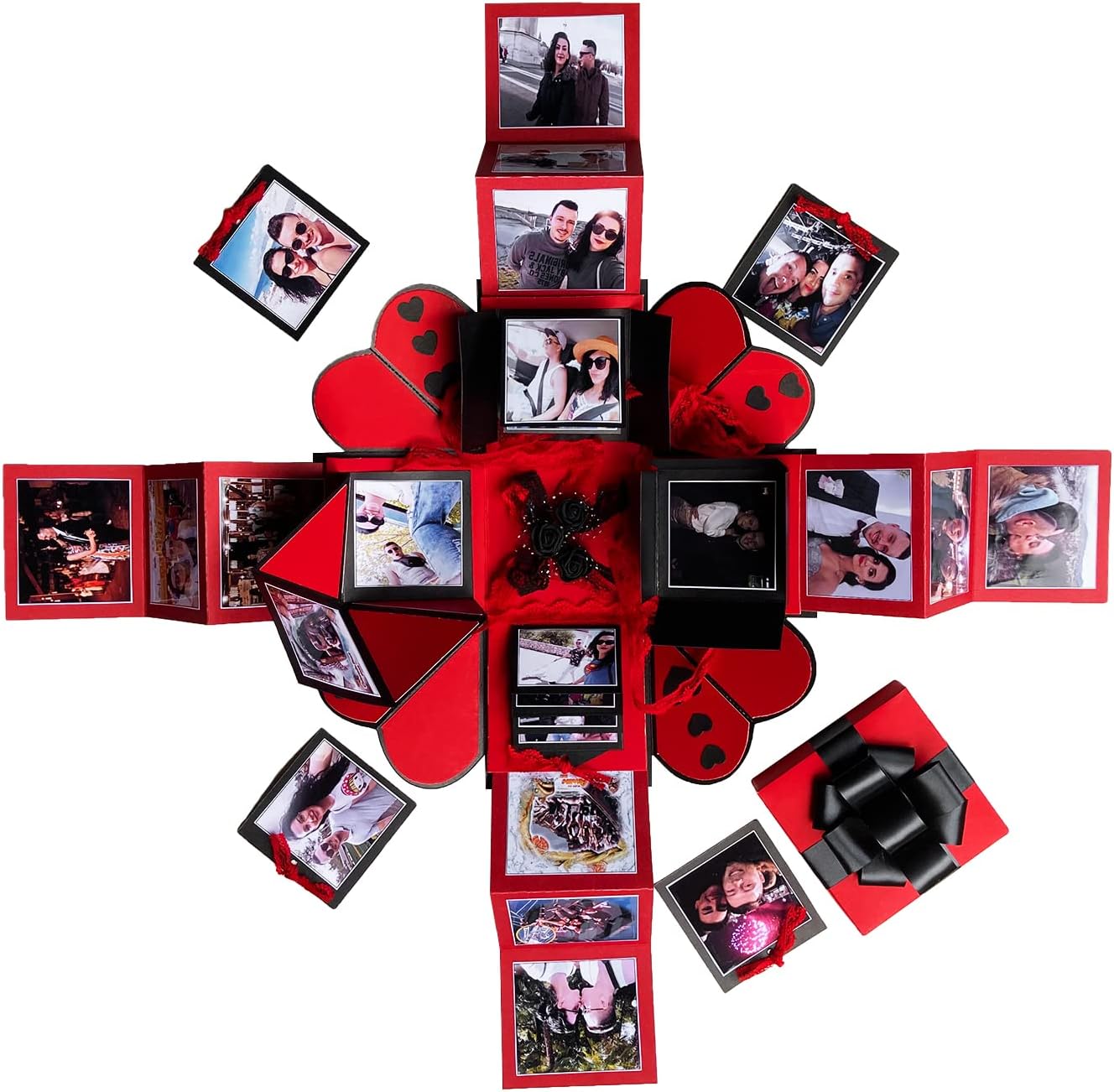 CRAFTED WITH PASSIONExploding Box for Birthday/Anniversary/Wedding/All Occasion (Red)