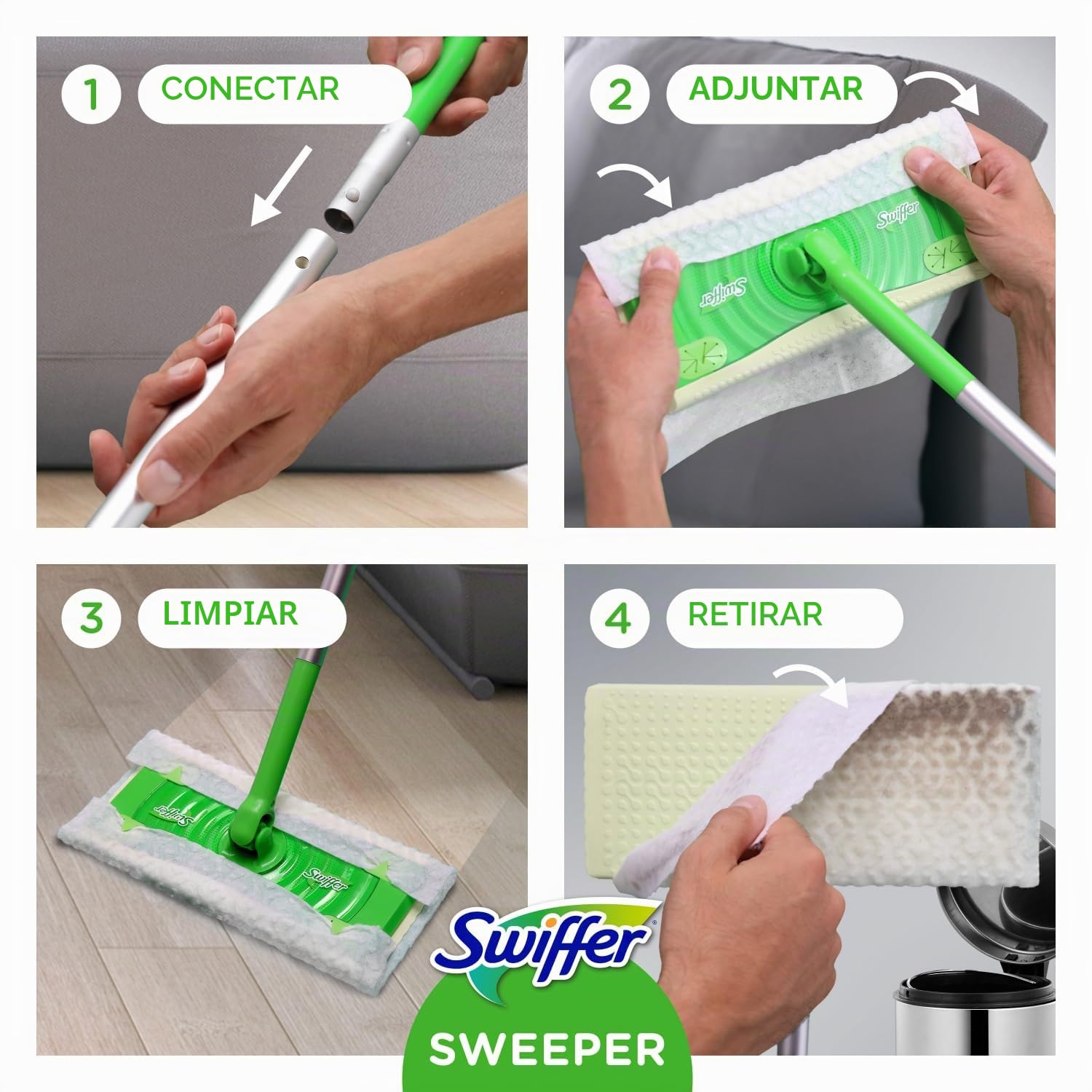 Swiffer Juego de Limpieza de Suelos, Ideal para Limpieza en seco o húmedo, Incluye 1 mopa y 19 recambios