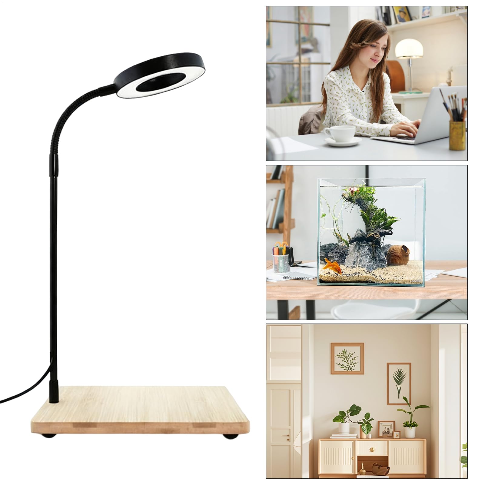 Lampe de Croissance LED Éclairage D'Aquarium LED Rotatif Alimenté Par USB | Lampe De Culture Pour Terrariums Intérieur pour Bureau Domicile Vitrine Présentation