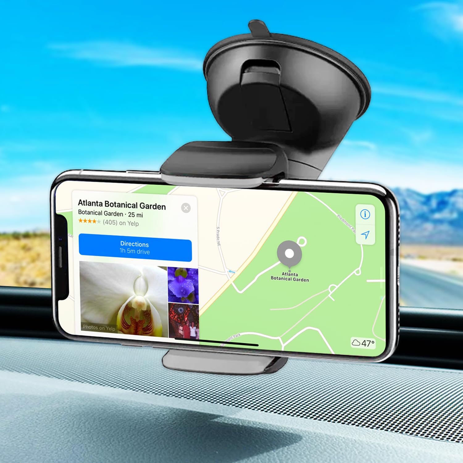 Soporte Móvil Coche Ventosa Universal hasta 7.6" Pantalla | Salpicadero, Parabrisas, Tamaño Compacto