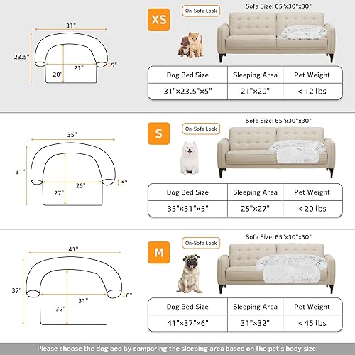 Miniatura 5 de Cama antiestrés de felpa esponjosa con protector de muebles y funda extraíble lavable para gatos y perros pequeños, medianos y grandes (extrachica,