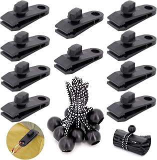 Meanhoo Tarp Clips Heavy Duty Lock Grip, 10 Pcs Tarp Fasteners Clips, Tarp Clamps Heavy Duty, Pool Awning Cover Bungee Cord Clip, Shark Tent Clips Tarp Holder, Gust Guard Car Cover Clamps