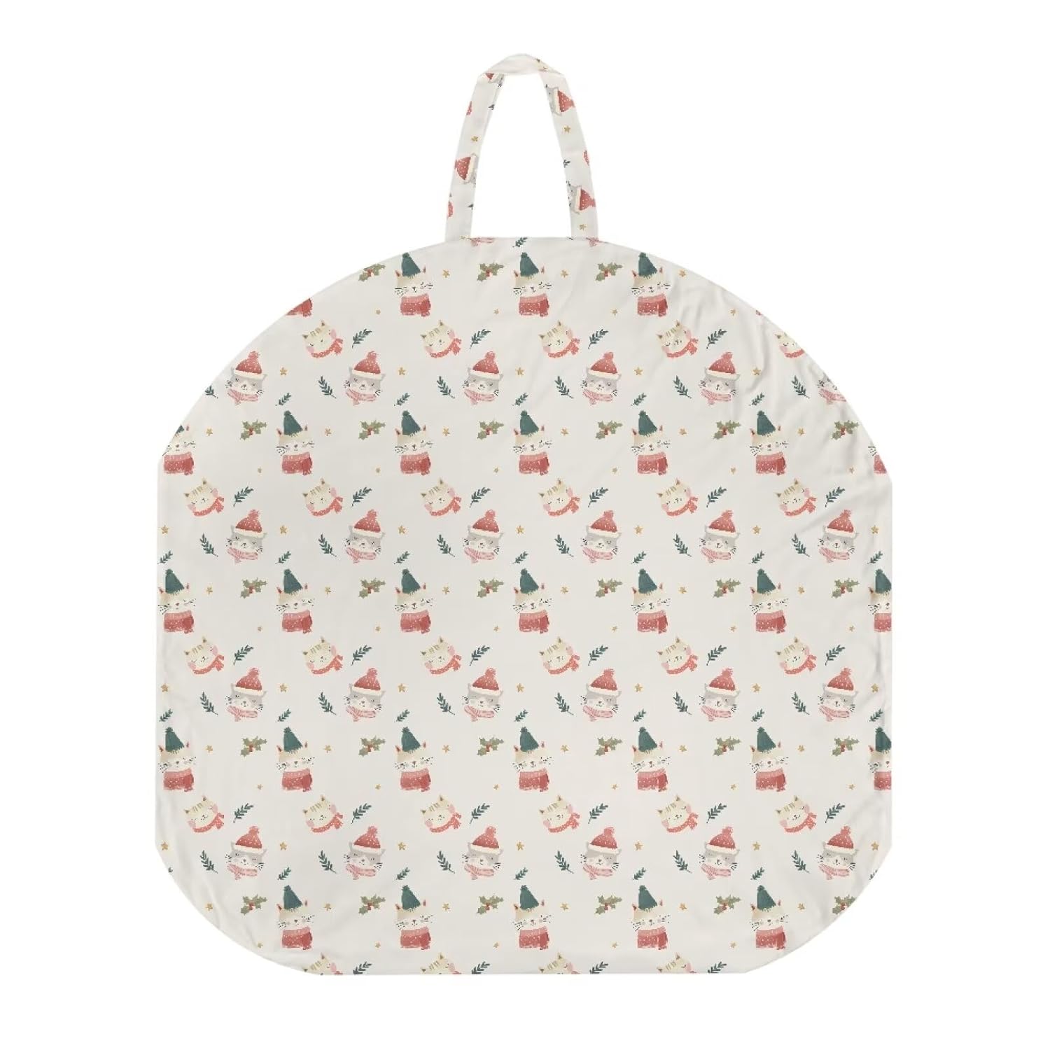 2 Pcs Christmas Cat Print Beige Newborn Lounger Cover, Removable Soft Comfortable Infant Lounger Baby Floor Seat Protector for Baby Boys Girls Playing Sleeping