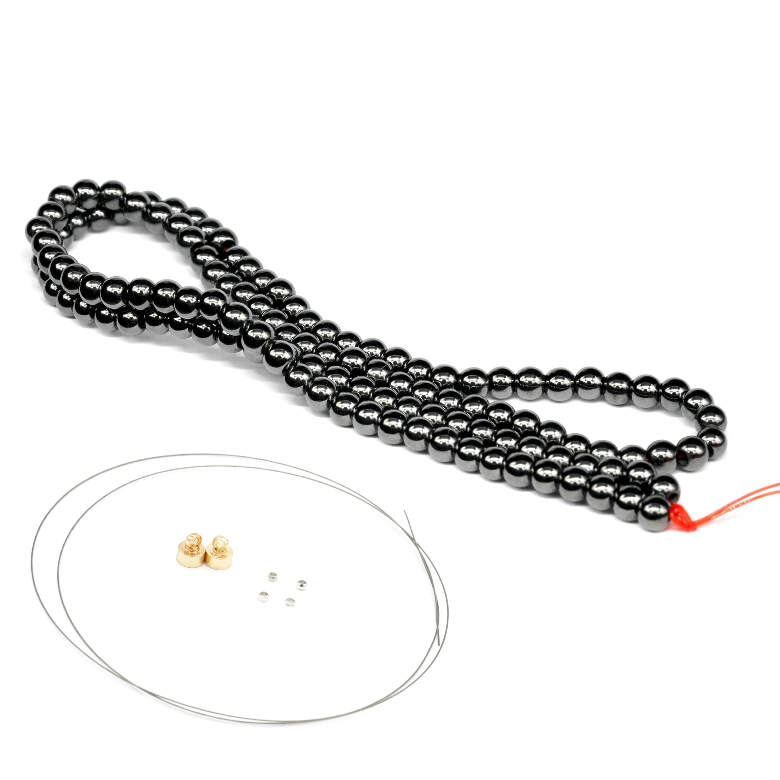 Amazon.co.jp: ヘマタイトビーズ 3mm 球型 磁気入り ネックレス