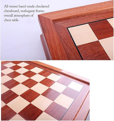 Miniatura 5 de Yushifa Juegos de ajedrez portátiles de madera de 165 x 165 pulgadas juego de mesa de ajedrez con 2 cajones de almacenamiento integrados hechas a