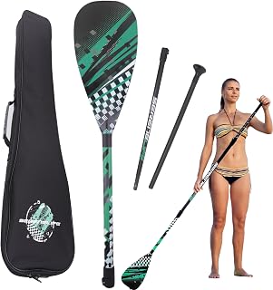 SereneLife SUP Paddle – 3 Piece Adjustable Paddle board Oar with Lightweight Shaft, Durable Blade - For Stand Up Paddleboard, Surfing, Flatwater Paddling & Racing