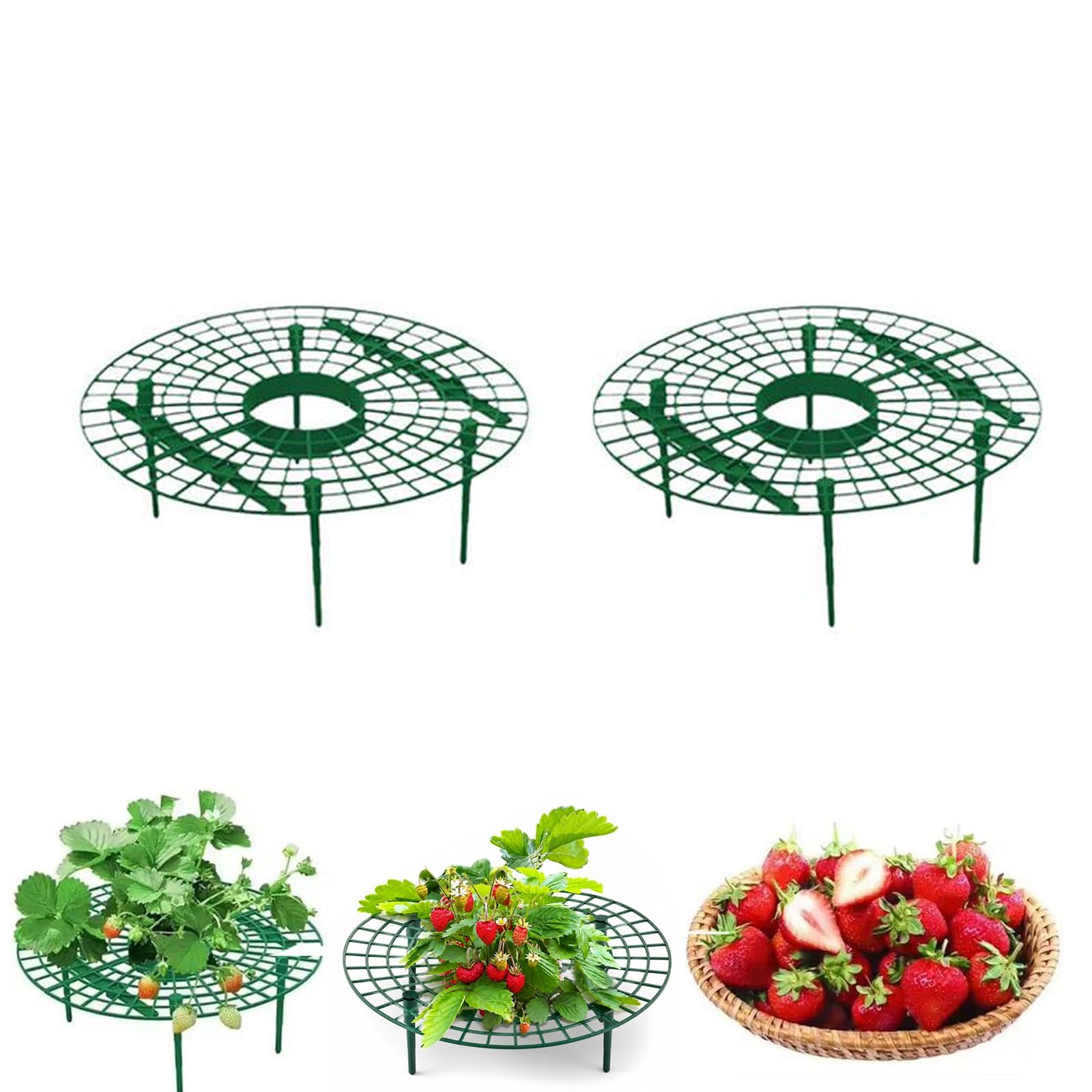 Strawberry Plant Support Strawberry Support Frames for Growing Plants Supports Keep Strawberries Off the Ground Reusable Holders for Garden & Raised Beds (2PCS)