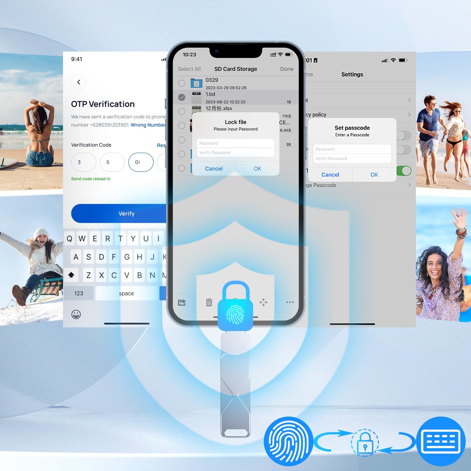 Memoria USB 3.0 3 en 1 con certificación MFi de 512 GB, compatible con iPhone, iPad, Android, Mac, PC, Smart TV, coche