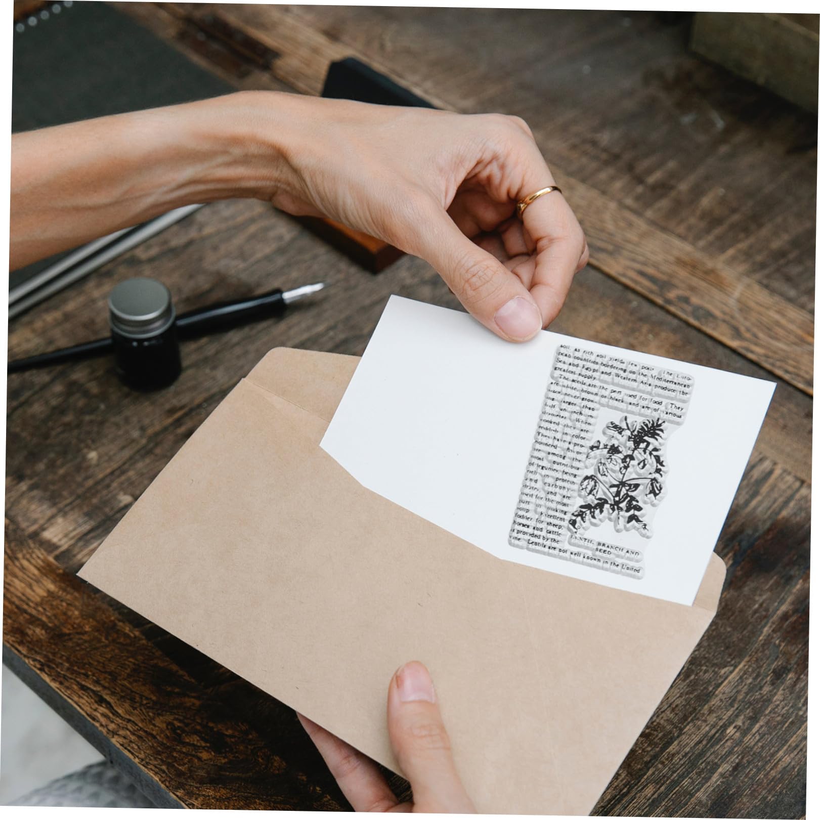 5 Set Scrapbooking d'Epoca Libro di Scarto Rottame Timbro Autoinchiostrante Creazione Timbro di Firma Francobolli Alfabeti Album Adesivi Veloce Timbro in Silicone Trasparente Black