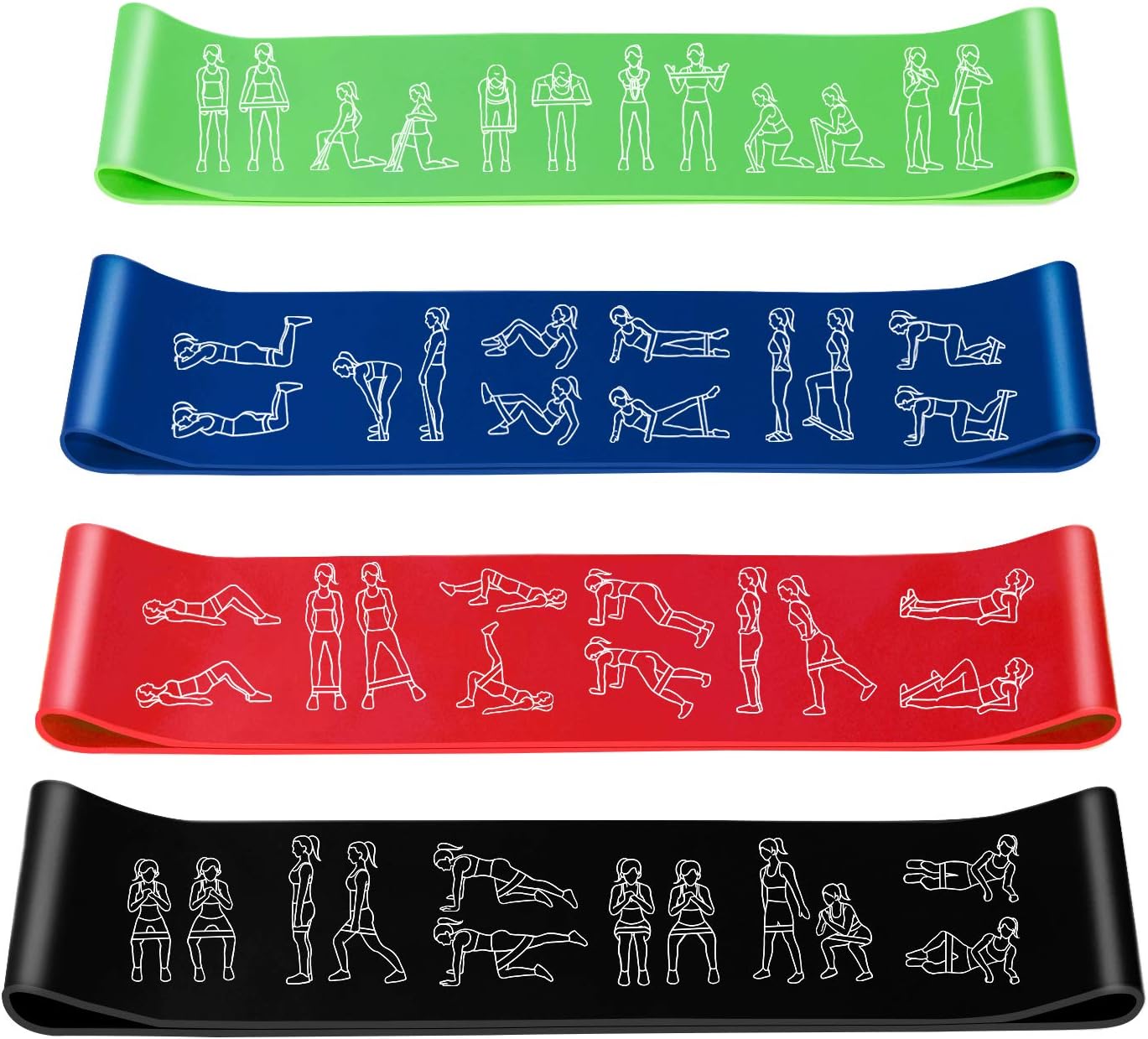 Amonax Resistance Bands Set for Women and Men, Exercise Fitness Home Gym Bands for Legs and Glutes and Arms. Yoga, Pilates Resistant Band Mini Loop Bands