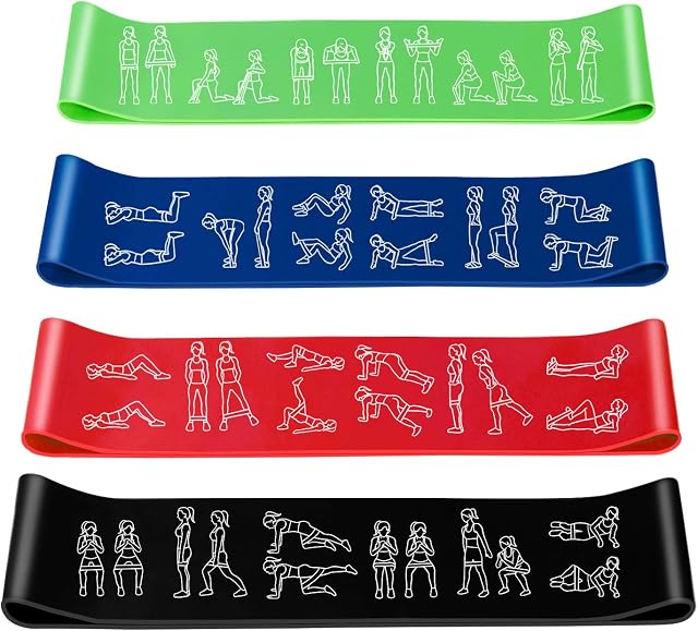 Amonax Resistance Bands Set for Women and Men, Exercise Fitness Home Gym Bands for Legs and Glutes and Arms. Yoga, Pilates Resistant Band Mini Loop Bands, Therapy Stretch Band