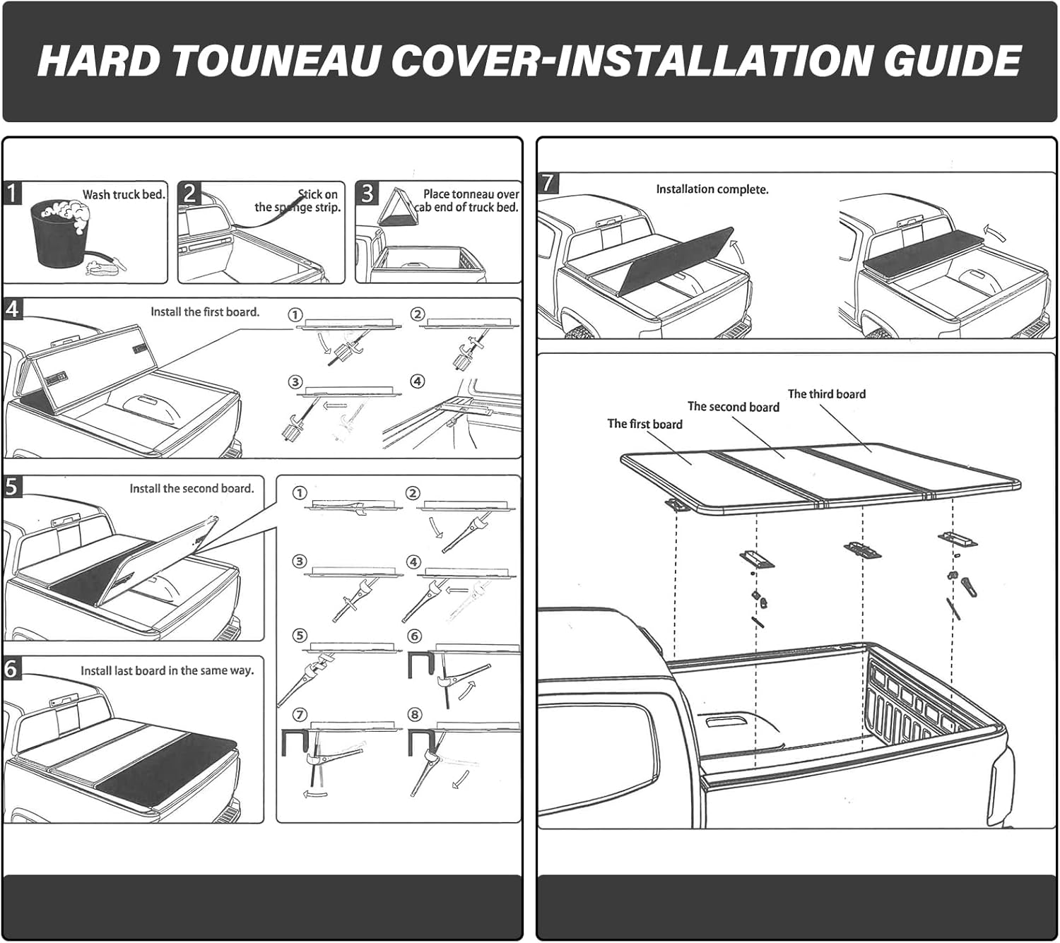 Bed Cover for 2022-2025 Toyota Tundra with 5.5FT 66.7" Hard Tri-Fold Truck Bed Tonneau Cover Waterproof & Heavy-Duty