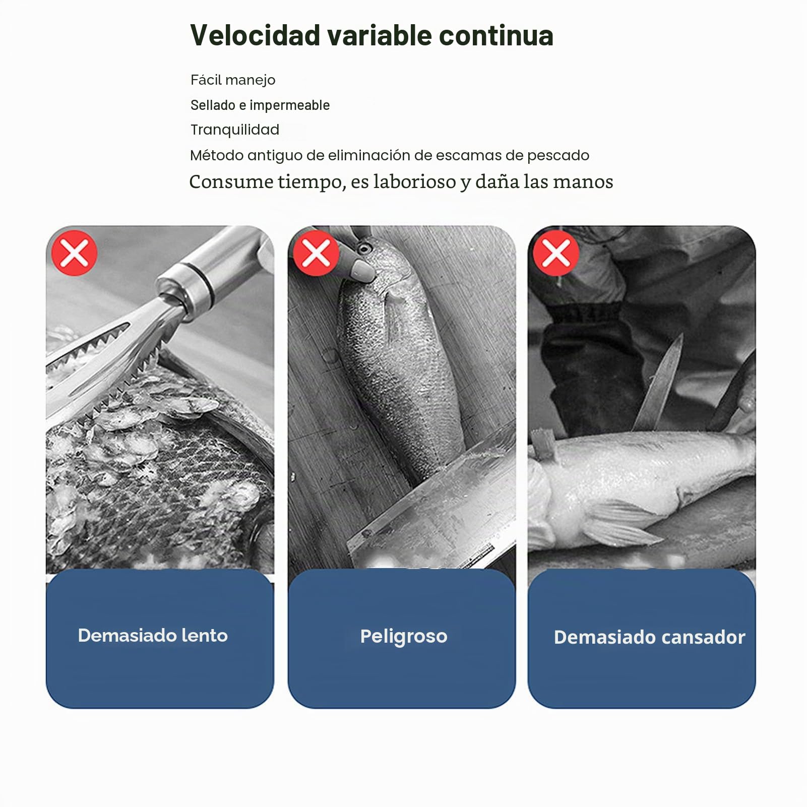 Potente Escamador de Pescado Eléctrico, Removedor de Escamas de Pescado, Raspador de Pescado Eléctrico Automático para el Hogar, Enchufe Europeo de Alta Eficiencia