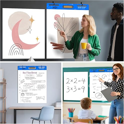 Miniatura 7 de Sticky Easel Pad 25 x 30 inches Flip Chart Paper for Teachers, Large Self Stick Easel Paper 30 SheetsPad, 6 Pad