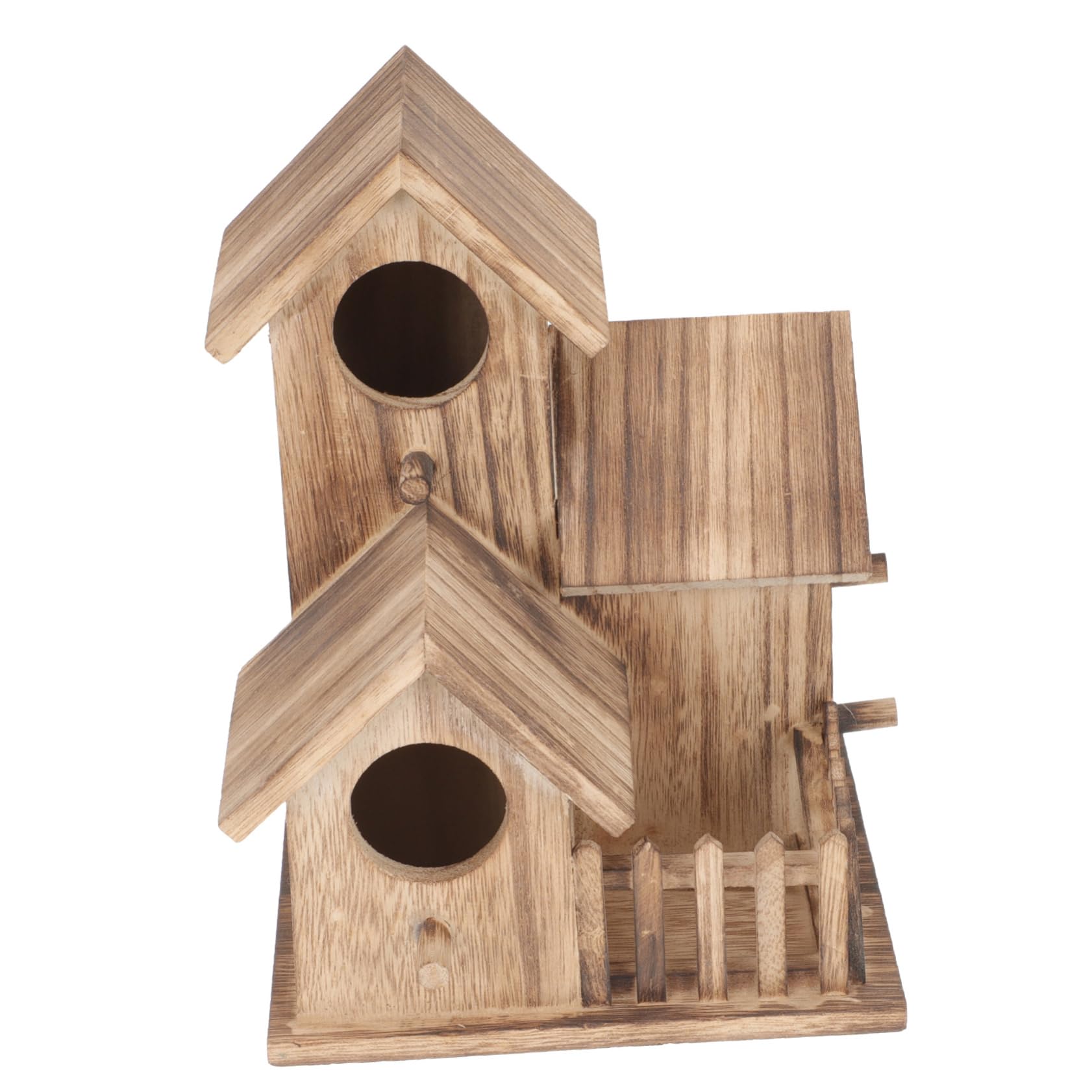 Milisten Villa Nido de Pájaro Comedero Independiente para Pájaros Caseta de Madera para Cría de Aves para Jardín Nido de Madera Artículos para Periquitos