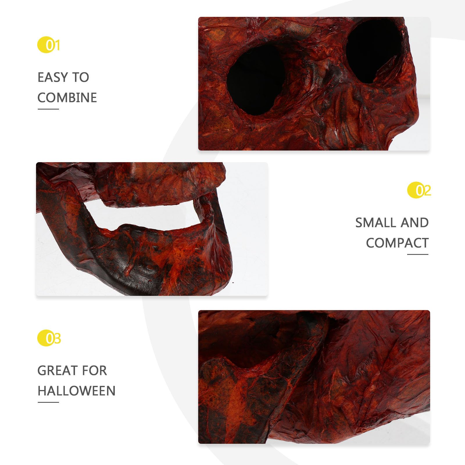 OSALADI 2 Pezzi Decorazione da Tavolo Halloween Teschio in Plastica Rossa Stile Horror Facile da Usare e Combinare per Addobbi Casa e Feste a Tema Halloween