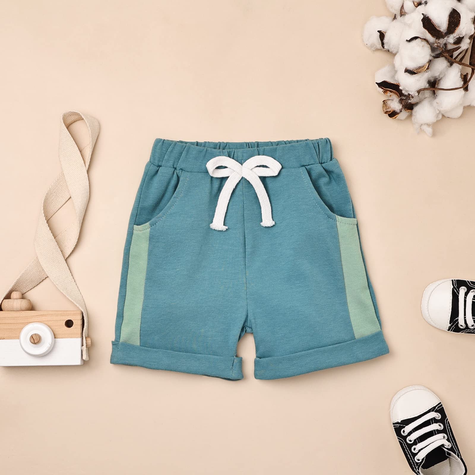 FOCUTEBB Conjunto de ropa de verano para niños pequeños, conjunto de camiseta de manga corta y pantalones cortos, conjunto de ropa de verano, 12M-5T