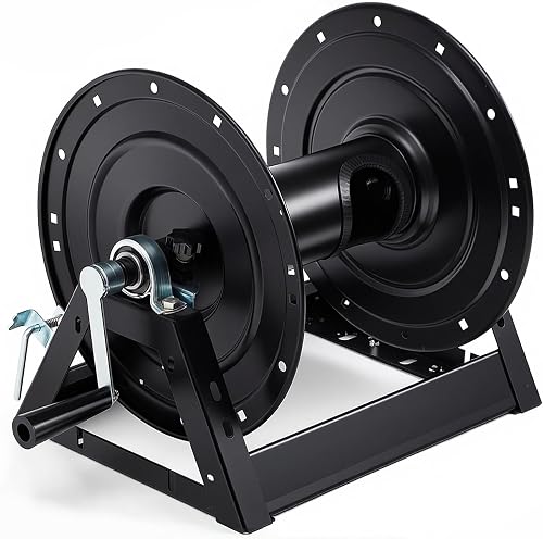 Lounsweer 3/8" x 300' Pressure Washer Hose Reel, 5000 PSI Steel, Black