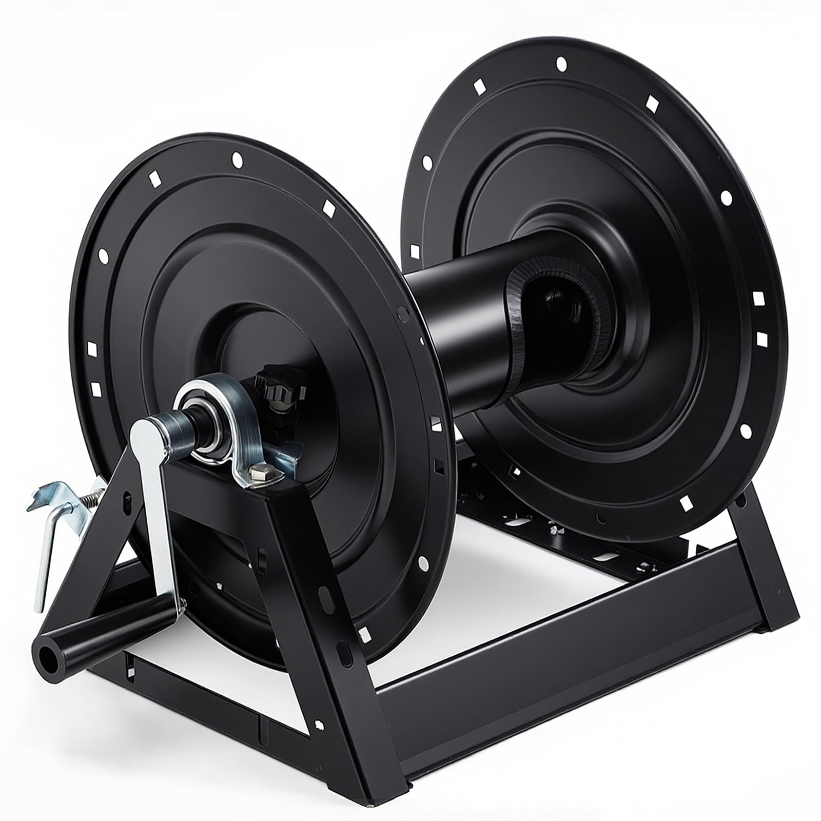 Lounsweer 3/8" x 300' Pressure Washer Hose Reel, 5000 PSI Steel, Black