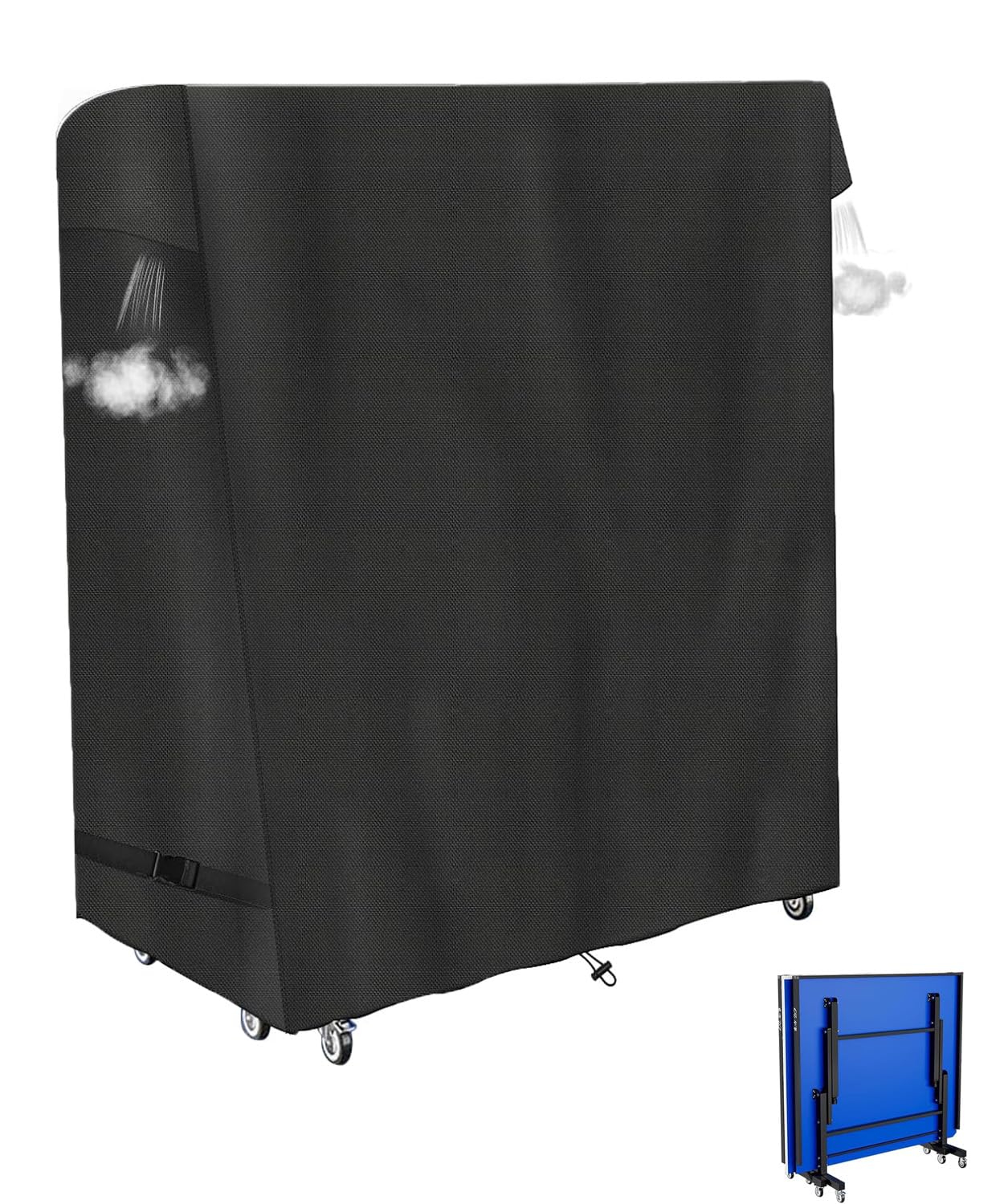 Ping Pong Table Cover,600D Oxford Fabric Covers for Outdoor Table Tennis and Folding Tables-All-Weather Protection Waterproof UV & Dustproof , Black,