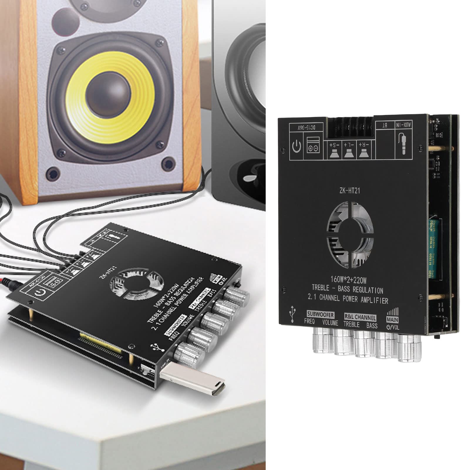 CHICIRIS ZK HT21 STABLA STABLOWA PRZEDSTAWIENIE STABILNOŚCI 2 2.1 KANALE 100W Ochrona Bezpieczeństwa dla Systemu Głośników HiFi