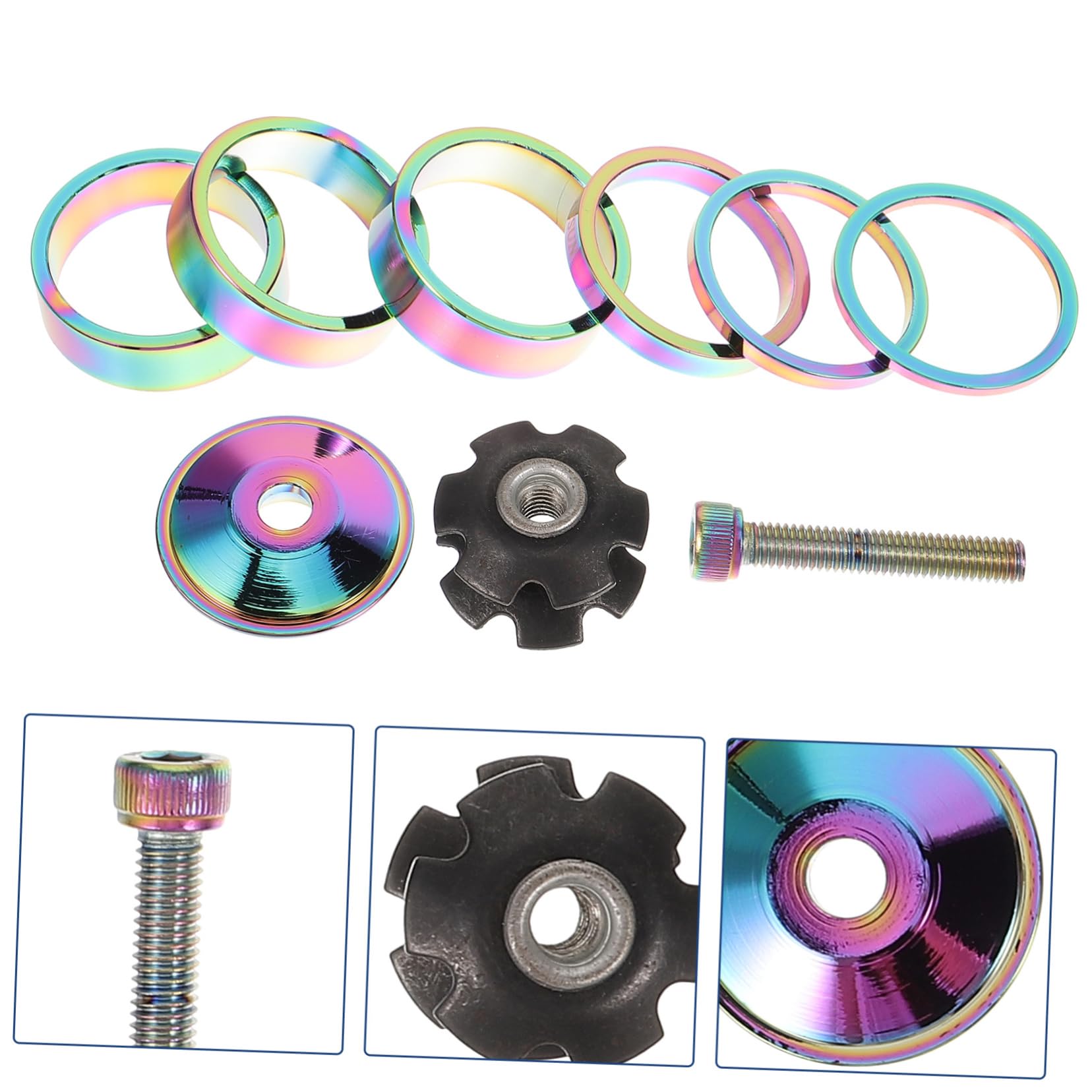 Sosoport Juntas de Horquilla de Bicicleta Junta de Bicicleta roscado Bike espaciadores de Auriculares para Bicicleta espaciadores de Auriculares de Bicicleta aleación de Aluminio