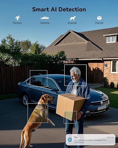 Miniatura 5 de COCOCAM Cámara de seguridad solar 4K 8MP WiFi inalámbrica para exteriores, con panel solar de 6 W, visión nocturna a color 4K, reconocimiento de IA,