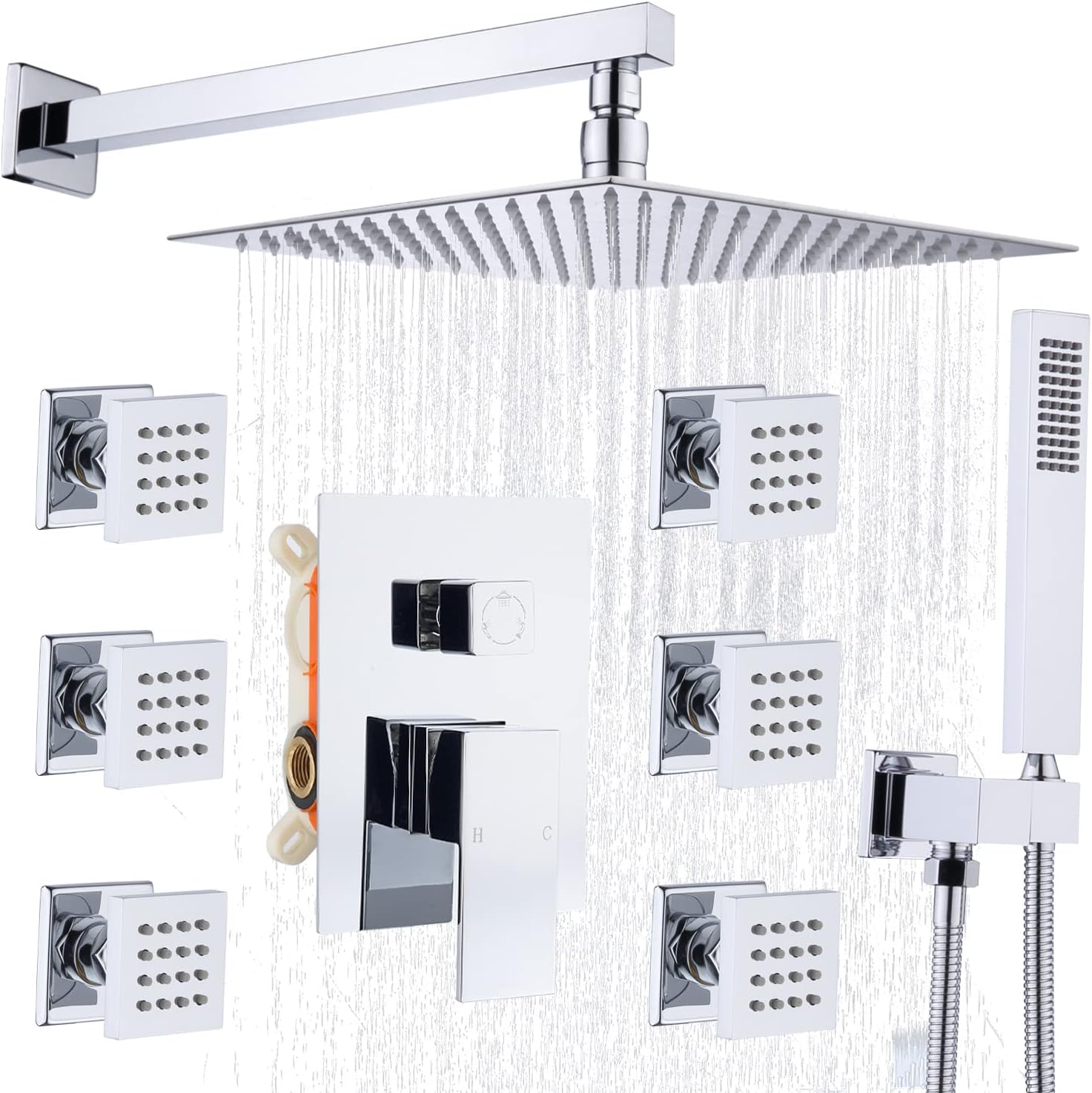 Enga Shower Jets System in Wall, Multi Head Shower System 12 Inch Wall