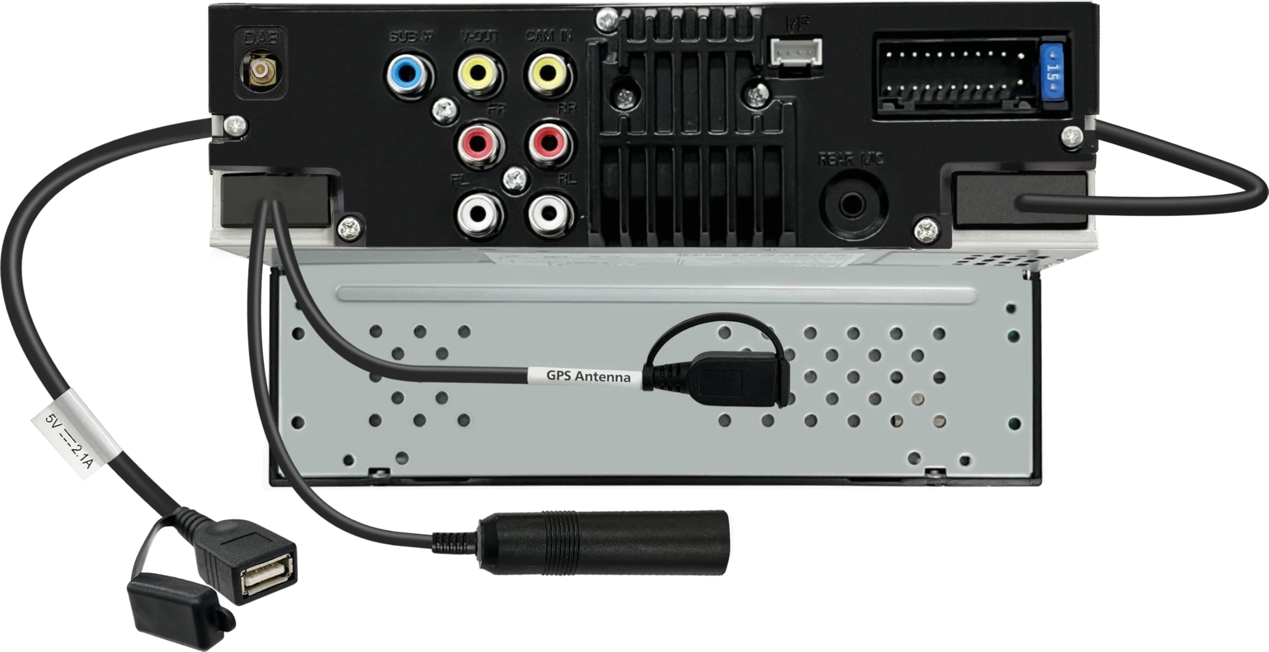 JVC KW-M595DBT – Récepteur Mono-récepteur WSVGA (1024 x 600 px) avec Dab+/FM, CarPlay, Android Auto, Apple & Android USB, Bluetooth, écran Tactile capacitif, DSP, 4 x 50 W, 3 pré-Sorties 2,5 V