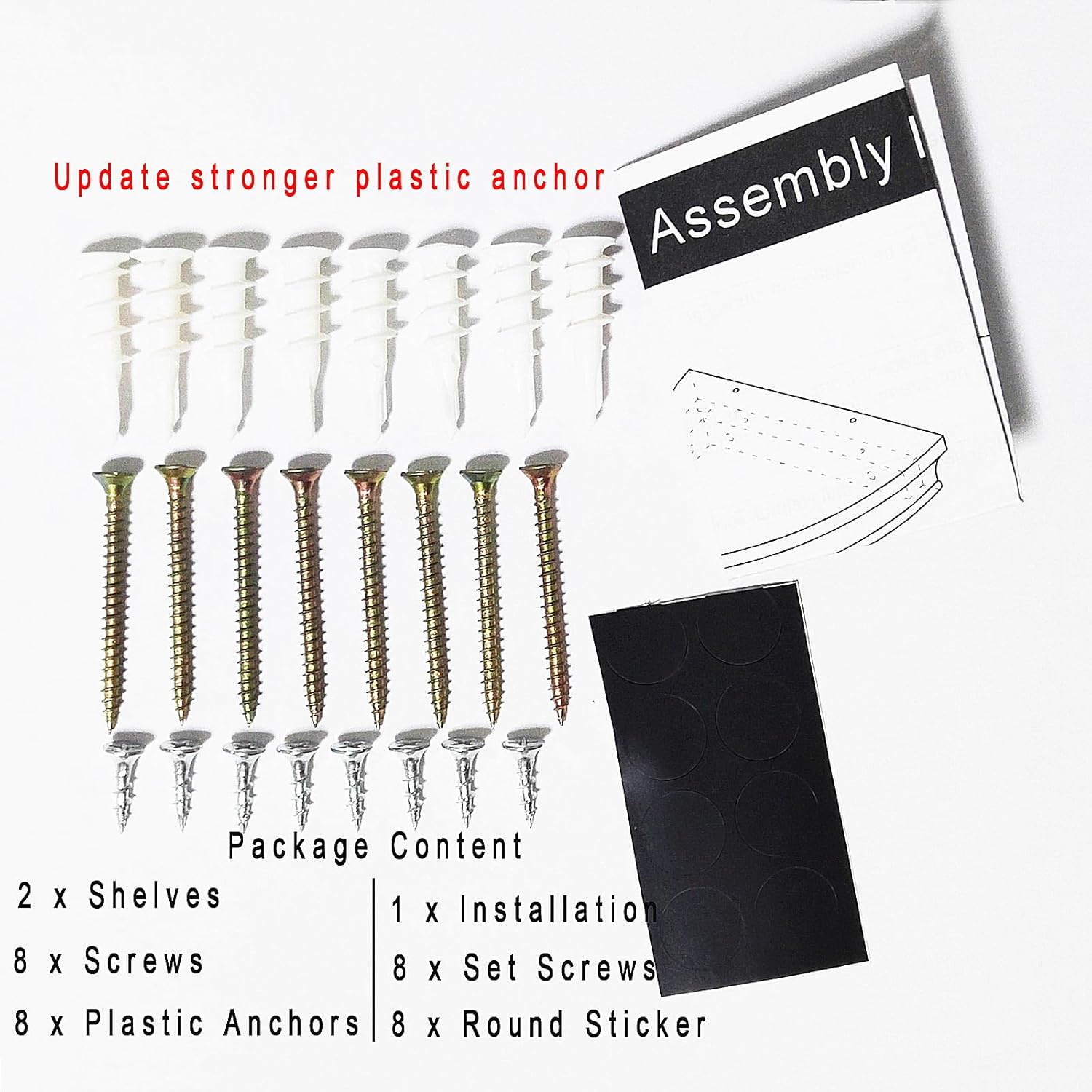 HAO Floating Corner Shelf Invisible Wall Mounted Shelves Radial Shape Cable Wire Hole Pattern Perfect for Bedroom Bathroom Living Room Kitchen Set of 2 Black