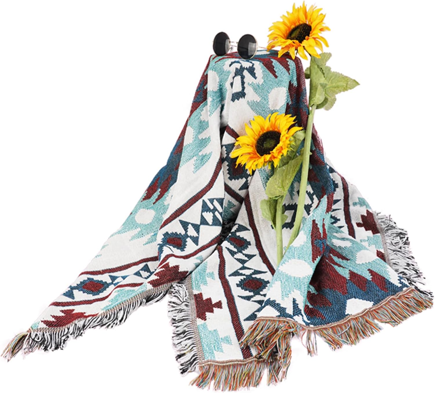 3F UL Gear Outdoor Portable Throw Blanket - Vintage Glasgow Style Thick and Warm Cotton-Wool Picnic Blanket for Camping, Artistic Throws for Couch, Sports Event, Camping, Car, Pet, Survival Kits