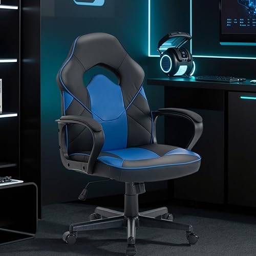 Miniatura 2 de Silla ergonómica de videojuegos para computadora, oficina en casa, carreras, escritorio ejecutivo de video, de piel sintética, para adultos,