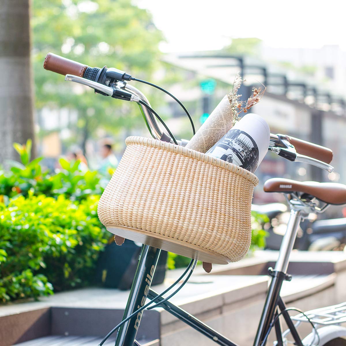 レア！自転車用の金ひっかけ付き！籐製丸型バスケット レア！自転車用の金ひっかけ付き！籐製丸型バスケット 【公式通販】