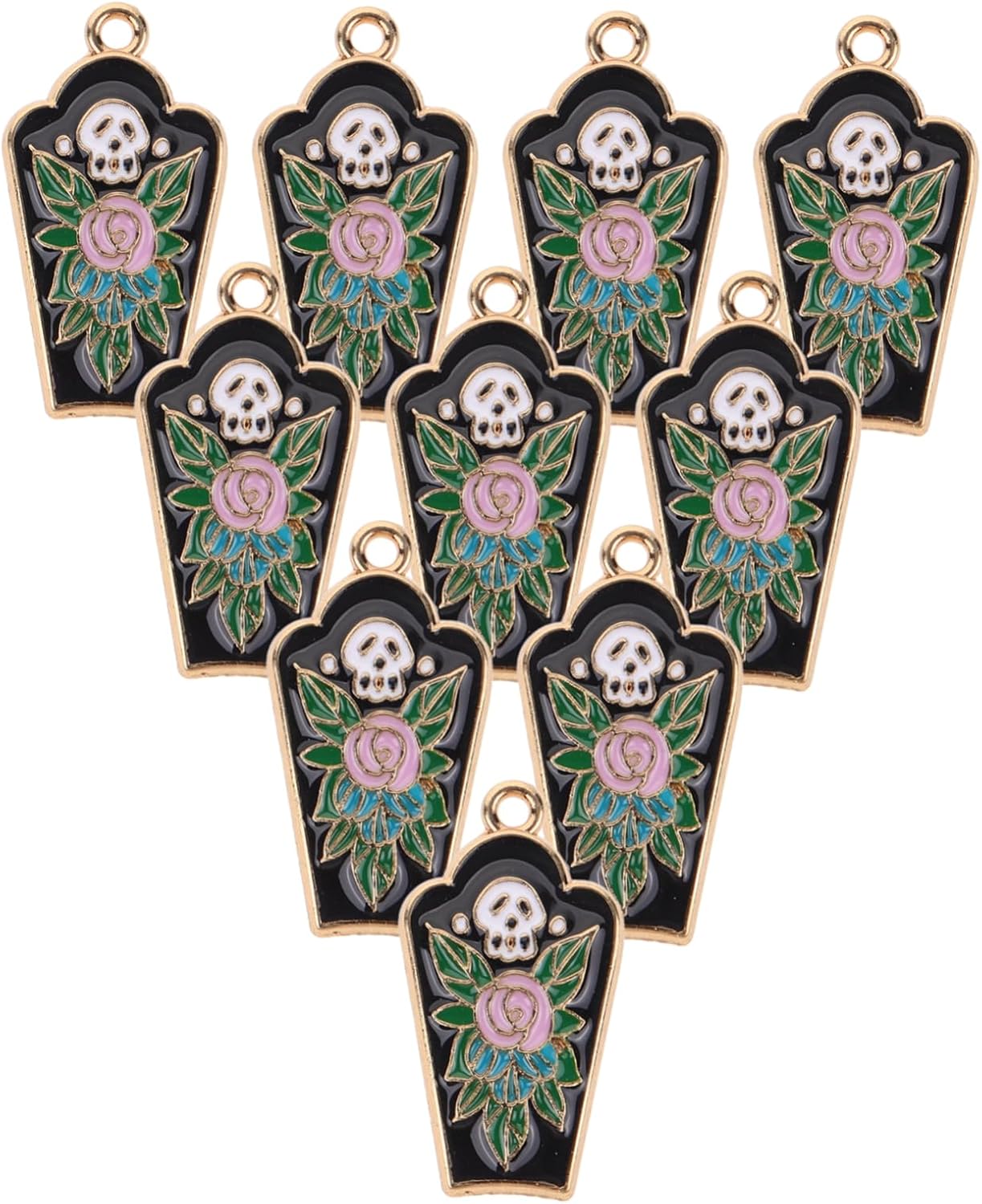 Operitacx 10Pcs Spooky Halloween Charms Tombstone Pendants for DIY Jewelry Making for Earrings Necklaces and Creative Crafts