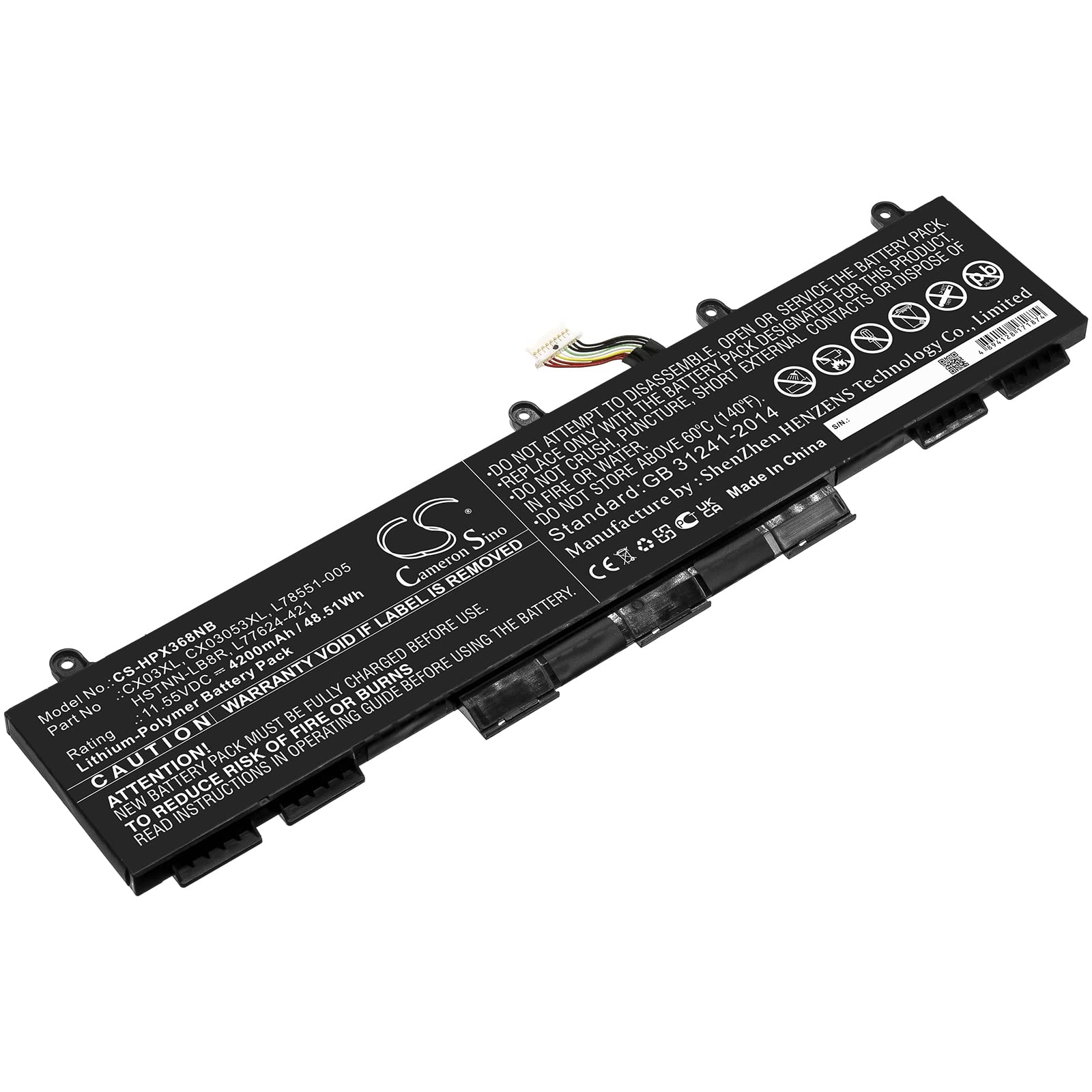 TECHTEK Batteria notebook 4200mAh compatibile con [HP] EliteBook 855 G7, EliteBook X360 830 G7, X360 830 G8 sostituisce CX03053XL, CX03XL, HSTNN-LB8R, L77624-421, L78551-005