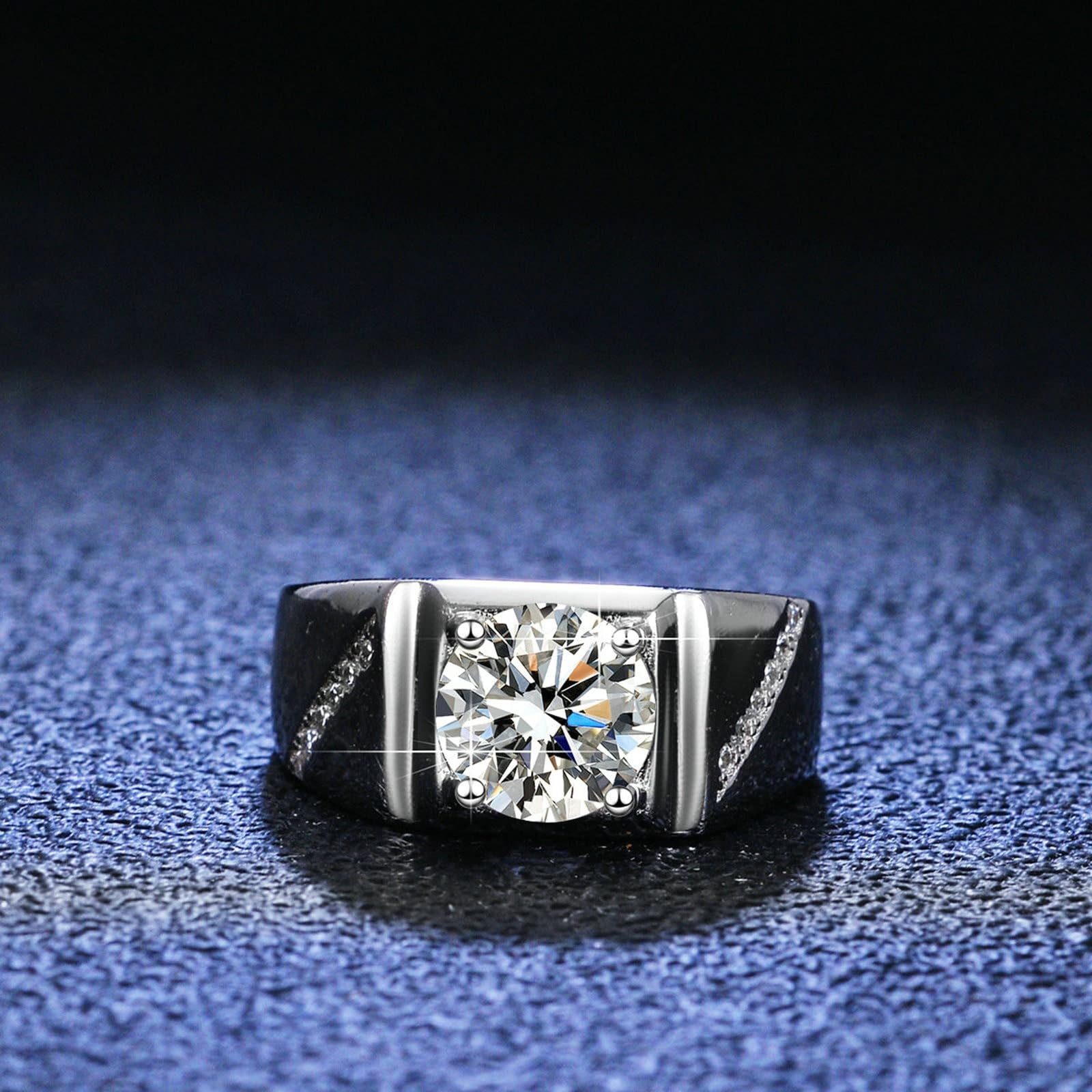 Anillos de oro blanco de 9 K/14 K/18 K, joyas auténticas, clásicas, alianzas con moissanita, alianzas blancas y doradas Au 375/585/750, talla 47-65