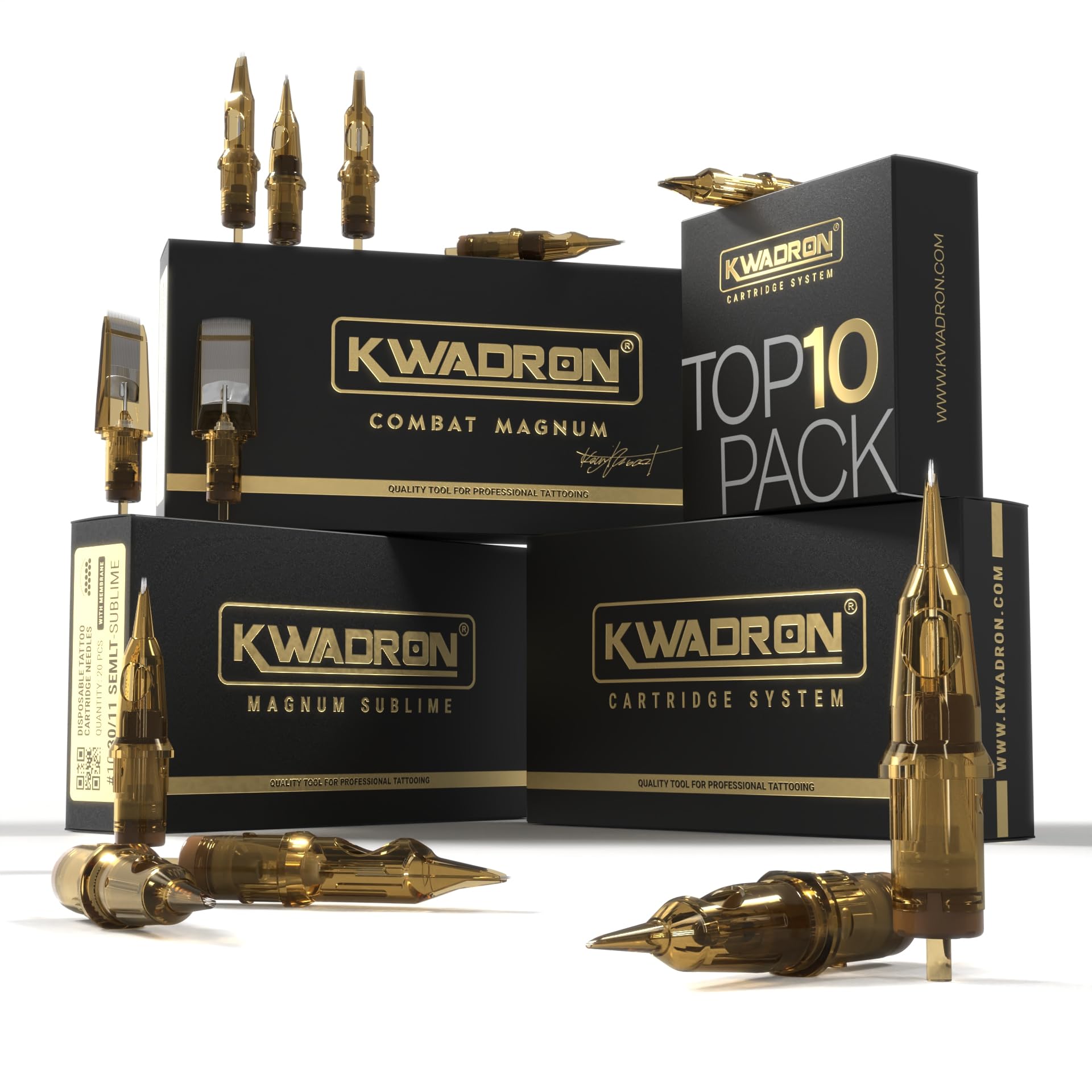 Kwadron Tattoo Needle Cartridge, Box of 20, Round Liners Long Taper - 3 Round Liner Long Taper - 35/3RLLT